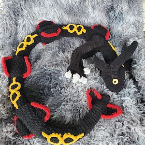 Padrão de crochê de dragão chinês brilhante para pelúcia de 1,5 metro (5 pés), PDF