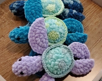 Crochet Turtle toy with glow in dark option, sea, creature soft aquatic plushie amigurumi gift baby, turtle lover