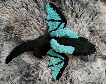 Crocheted Dragon Plushie: Soft Stuffed Animal, Dragon Lover Gift, glow in the dark option