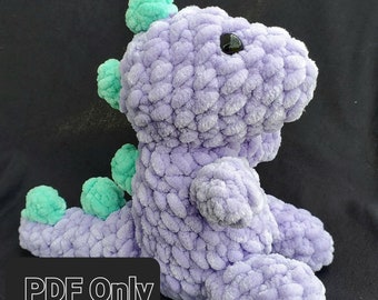 Plush Dinosaur crochet pattern, beginner/intermediate, t-rex,