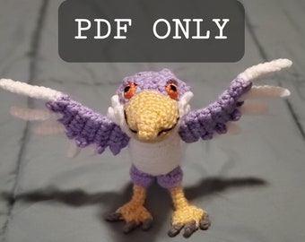 ハシビロコウの編みぐるみパターン：エキゾチックな鳥のぬいぐるみ