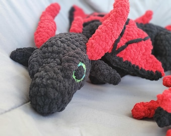 New and Improved PATTERN ONLY- Giant crochet dragon plushie