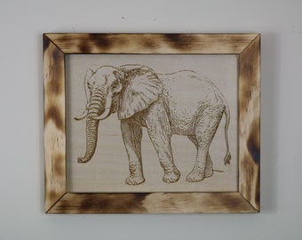 Laser Engraving Art, Elephant