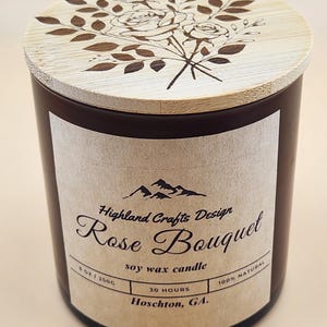 Rose Bouquet Soy Candle – A Boutique Floral Scent in Elegant Amber. 8oz