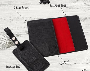 Personalized Premium Passport Cover Travel Set  Passport Wallet Leather Passport Holder Luggage Tag Personalised Gift Fir Him Christmas Gift