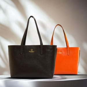 Leder Tragetasche für Damen mit Taschen, handgemachte große Tasche, Leder Schulter Crossbody Tasche, Reißverschluss Handtasche personalisierte Weihnachtsgeschenk