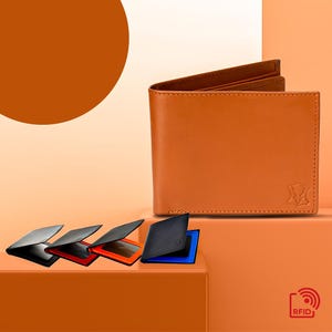Portafoglio in pelle da uomo personalizzato, portafoglio bicolore premium, anniversario, regalo di compleanno per fidanzato, marito, papà, regalo per lui, portafoglio per ragazzi