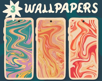 3 Liquid Phone Wallpapers | Smartphone Lockscreen | iOS & Android | Digitaler Download