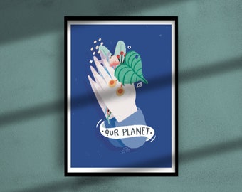 Printable Praying Hands Illustration Wall Art | INSTANT DIGITAL DOWNLOAD | Print at Home | gifts for creatives
