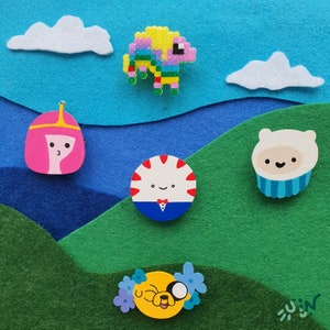 Bundle mit 5 handgefertigten Adventure Time Pins | Bundle Pins | Geschenke für Adventure Time Liebhaber