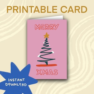 Afdrukbare kerstkaart | Kerstkaart | Direct downloaden | Digitale download | Geïllustreerde feestelijke kaart | Fijne feestdagen | Cadeau ideeën