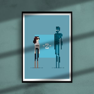 Printable Zima Blue Pixel Wall Art | INSTANT DIGITAL DOWNLOAD | Print at Home | Love, Death & Robots Poster