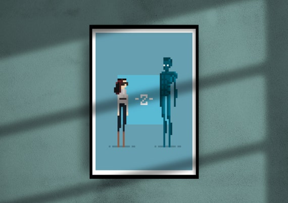 Printable Zima Blue Pixel Wall Art | INSTANT DIGITAL DOWNLOAD