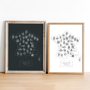 Carte de France - Les Cathédrales