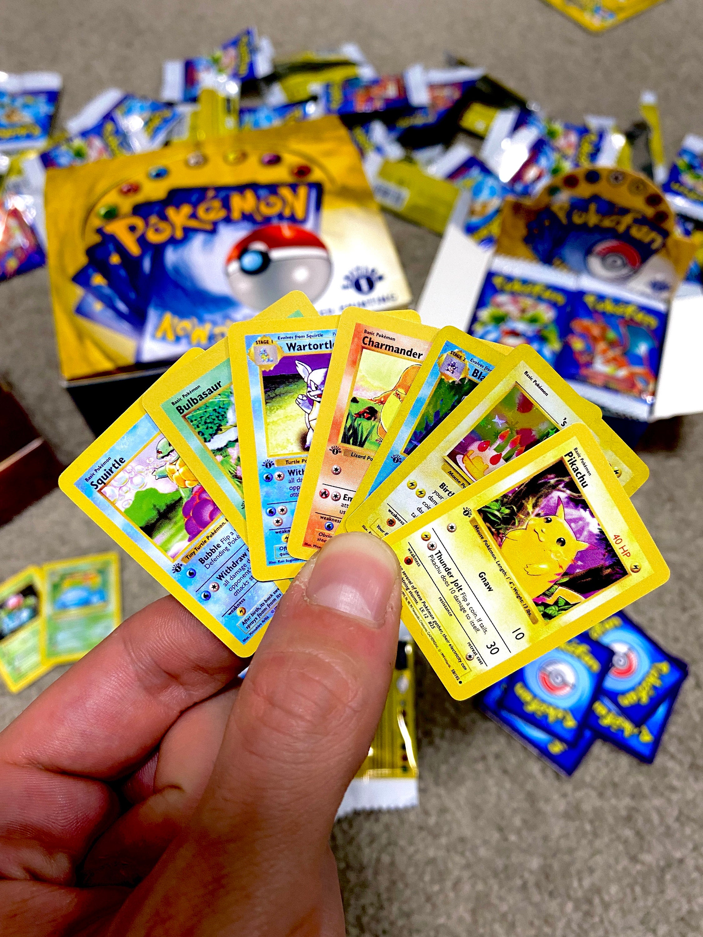 1 FULL BOOSTER BOX Mini English 1st Edition Pokemon Inspired 12 Scale Base Set Booster Packs