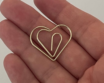 Herz Büroklammern - Rose Gold oder Gold Tone Briefpapier