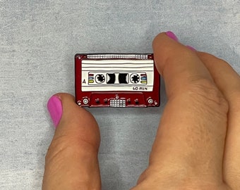 Red Mixtape Enamel Pin - 80s 90s Nostalgia Gift