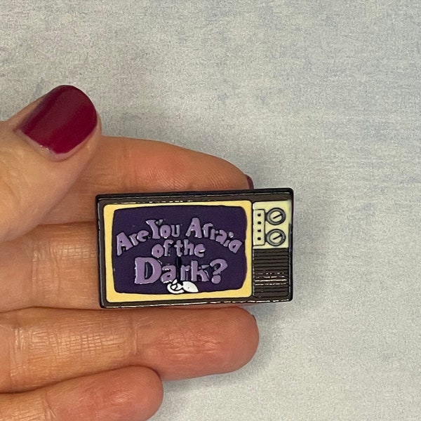 80s 90s child vintage retro lapel pin enamel badge old television tv show are you afraid of the dark stocking filler present gift 40th bday