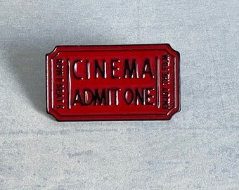 Cinema Ticket Enamel Lapel Pin badge: 80s/90s Nostalgia Gift