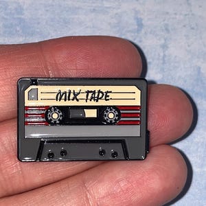 80s 90s child vintage retro lapel pin enamel badge mix tape cassette music 1980s 1990s stocking filler birthday present gift memory 40th