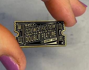 Science Fiction Double Feature Enamel Pin: Rocky Horror Movie Ticket