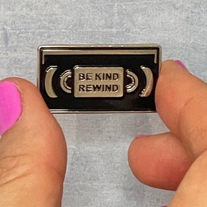 Be Kind Rewind VHS Lapel Pin: 80s/90s Nostalgia movie Gift