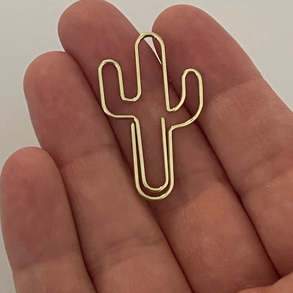 Cute metallic paperclips cactus rose gold tone shiny back to school stationery stocking filler present succulents desert cacti organiser