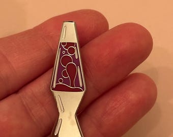 80s 90s Silver Lava Lamp Enamel Pin: Retro Nostalgia Gift