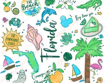 フロリダタンブラー昇華デザイン、エアブラシスタイル（PNGデジタルダウンロード）