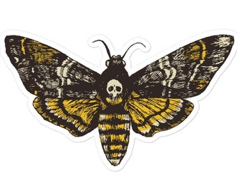 Autocollant vinyle Death Head Moth pour ordinateur portable, gobelet, planche à roulettes, téléphone, etc.