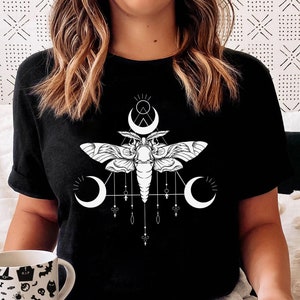 Moth t-shirt, death head moth, moth tee, moth shirt men, goth aesthetic, halloween sweatshirt, halloween shirt, witch shirt, Skeleton Tshirt