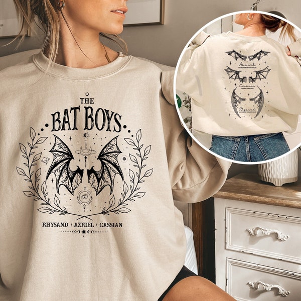 Die Fledermaus Jungen Shirt, Vintage Acotar Bücherwurm Sweatshirt, Die Nacht Hof Illyrer, Ein Gericht der Dorn und Rosen Rhysand Cassian Azriel