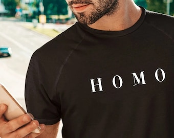 Homo Shirt, Minimalist Homosexual, Proud Gay Shirt, LGBT Pride Shirt, Queer Pride Shirts, LGBTQ Shirt, Gift for Pride, Lesbian Pride Shirts