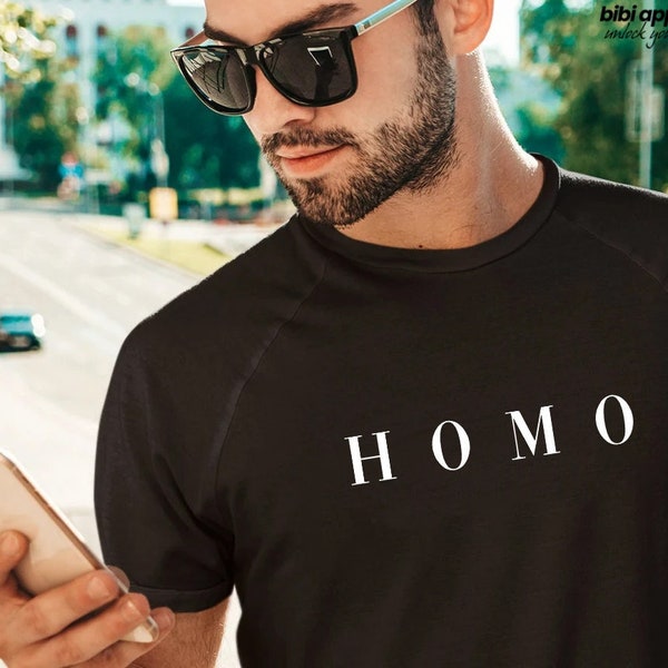 Homo Shirt, Minimalistisch Homosexuell, StolzEs Gay Shirt, LGBT Pride Shirt, Queer Pride Shirts, LGBTQ Shirt, Geschenk für Pride, Lesbische Pride Shirts