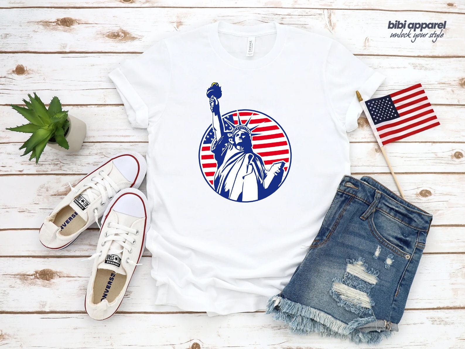 Discover Liberty, Freiheitsstatue, 1776 Patriotisches T-Shirt