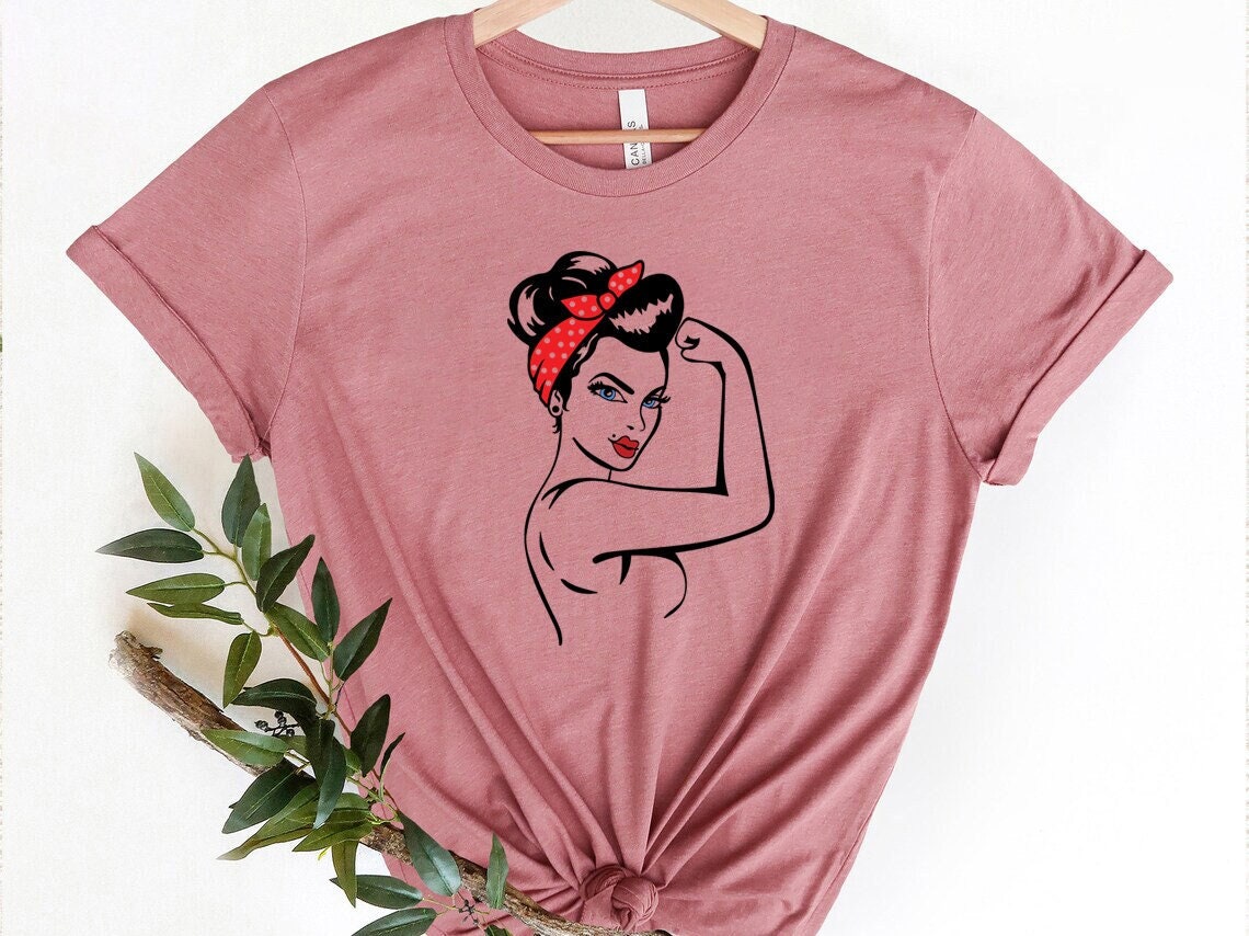 Girl's Rosie the Riveter T-shirt, Pink