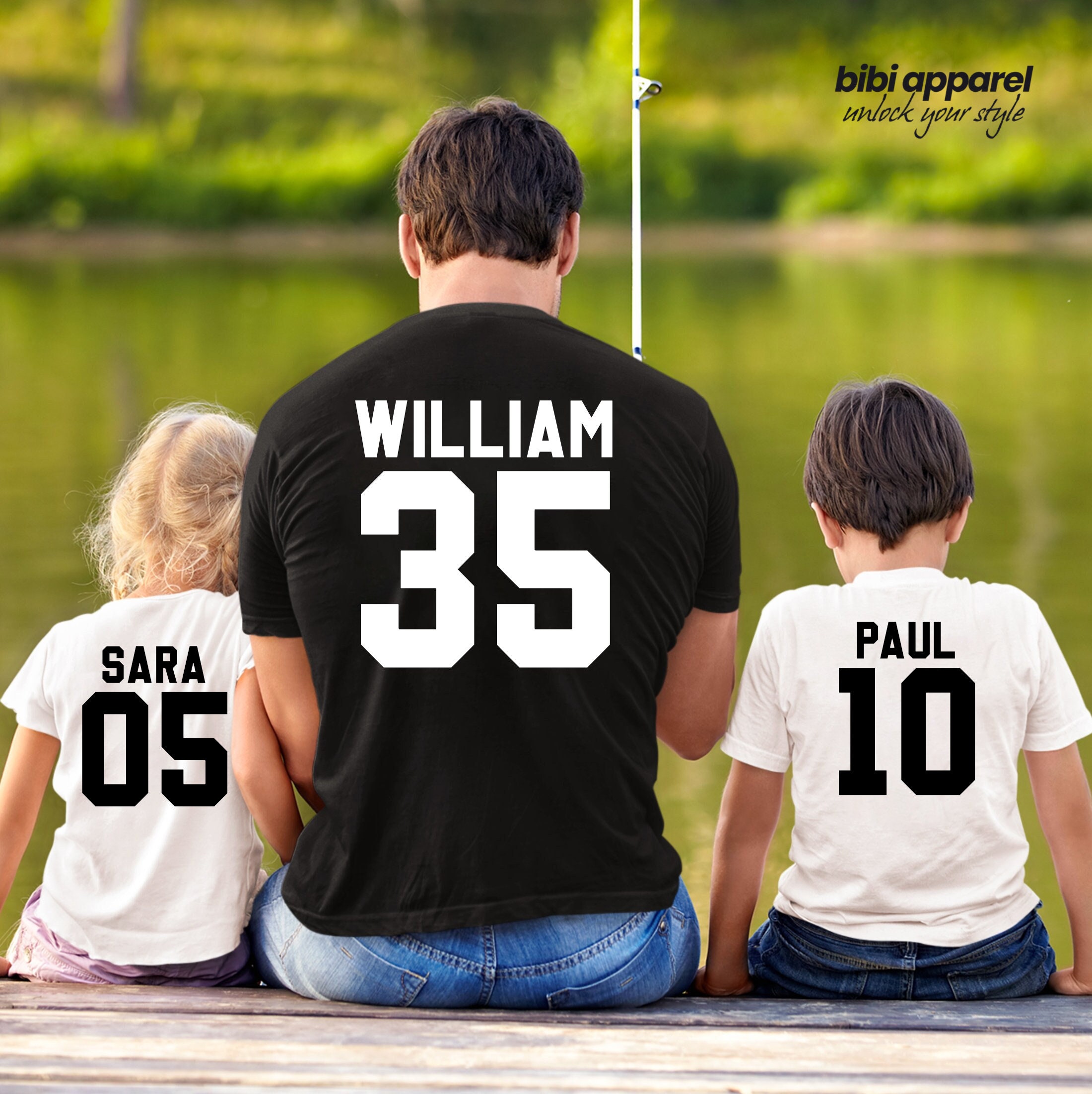Matching Father and Son Basketball Shirt Custom Name 