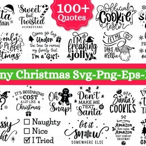 Lustige Weihnachtszitate SVG Bundle, Weihnachtsmann, Winter (svg, png, dxf, eps)