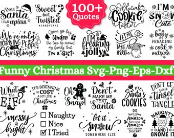 Funny Christmas Quotes SVG Bundle, Santa, Winter (svg, png, dxf, eps)