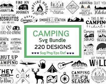 Camping SVG Bundle, Adventure Cut Files (png, eps, dxf)