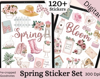 Spring Digital Goodnotes Stickers Pastel Spring Digital Stickers Seasonal Goodnotes Stickers Spring Flower Goodnotes Stickers Pastel Spring