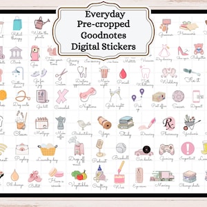 Everyday Digital Stickers,Digital Lifestyle Stickers,Daily Digital Stickers,Goodnotes Stickers, Pre-cropped Digital Stickers,Planner Sticker