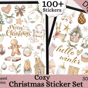 Cozy Christmas Goodnotes Sticker Bundle1 ,Goodnotes Christmas Planner Stickers,Digital Journal Planner Stickers,Winter Digital Stickers,