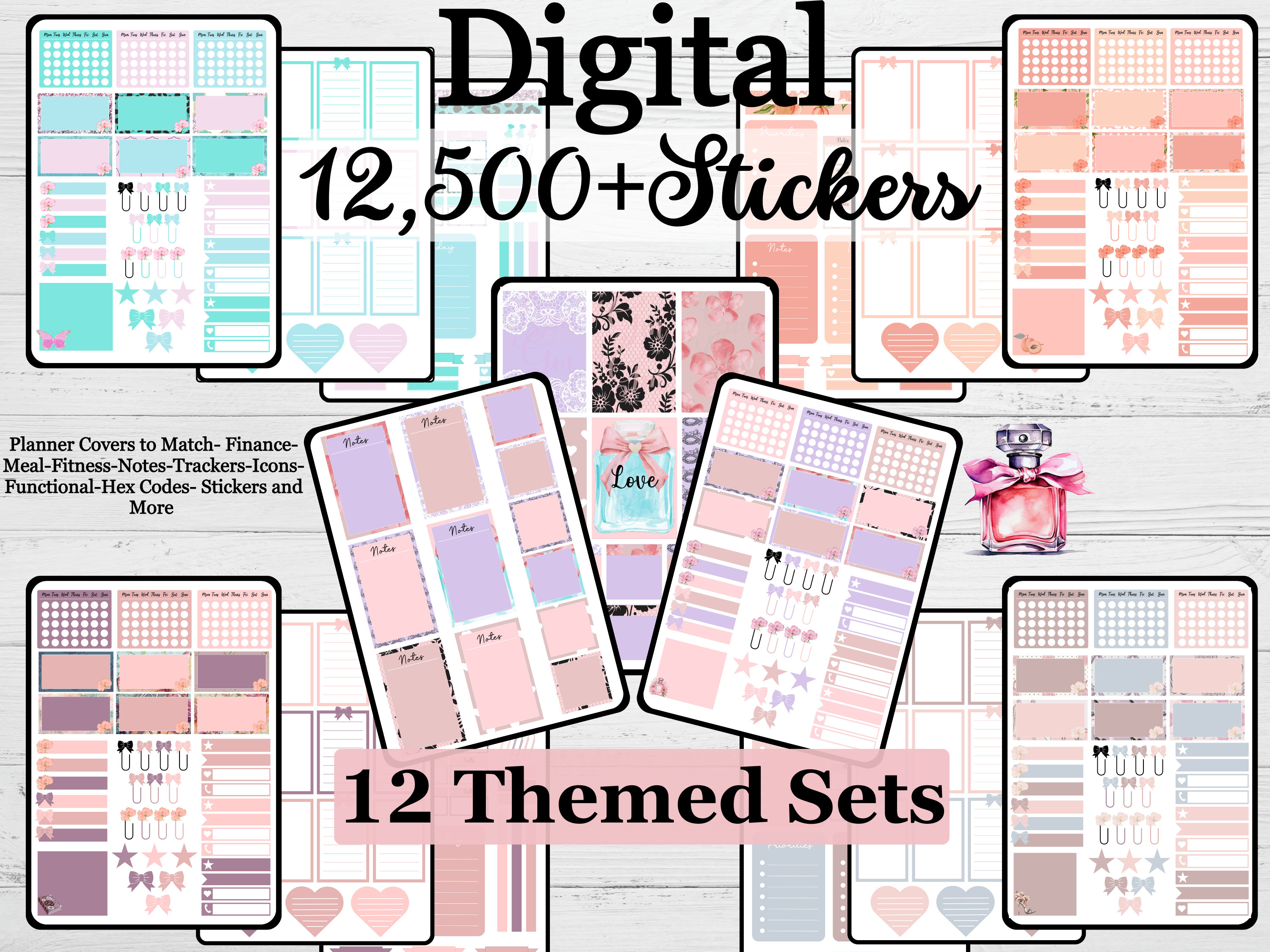 12,500+ Digital Planner Sticker Bundle, Goodnotes Stickers (12 Sets) - Etsy