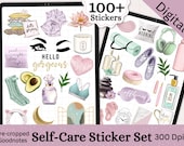 Self-Care Spa Watercolor Stickers for Goodnotes Planner (Digital Download)