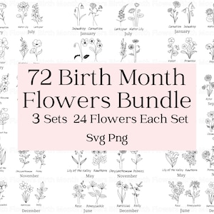 Pacote Svg de flores do mês de nascimento,Flores do mês de nascimento Svg,Flores silvestres Svg,Flores botânicas Svg,Flores de aniversário Svg,Flores do mês de nascimento Png