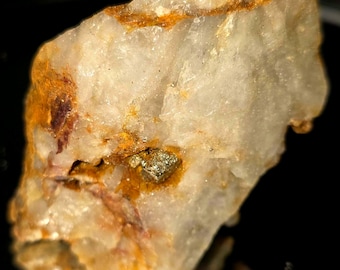 NATIVE 24k gold in milky quartz nugget!!