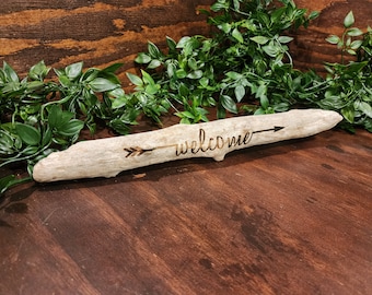 Handmade Driftwood Welcome Sign: Coastal Decor