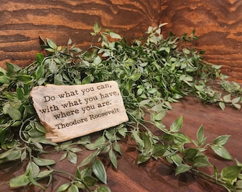 Handmade Driftwood Theodore Roosevelt Quote Art