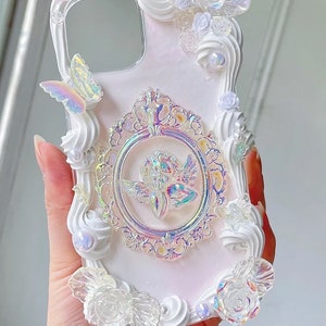 Aurora Barock Stil Decoden Handyhülle für alle Marken, Aurora Angel Fake Cream, Handyhülle iPhone 14, Samsung, Android